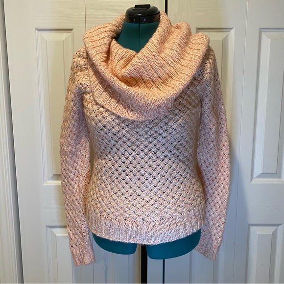 Max & Jac Cowl Neck Pink Peach Knit Warm Sweater. Size Large. - Picture 10 of 14